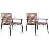 vidaXL Gar&eth;st&oacute;ll 2 pcs Br&uacute;nn 78 x 55,5 x 75,5 cm p&oacute;l&yacute;rattan