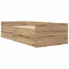 vidaXL Ramsv&iacute;k me&eth; sk&uacute;ffu Artisan Eik 90 x 200 cm Solid furuhikk