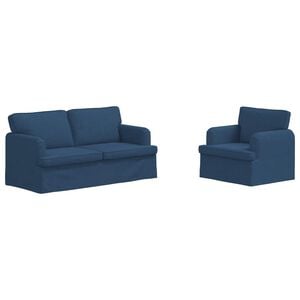 vidaXL S&oacute;fi 2 pcs Bl&aacute;r 162 x 80 x 85 cm d&uacute;kur
