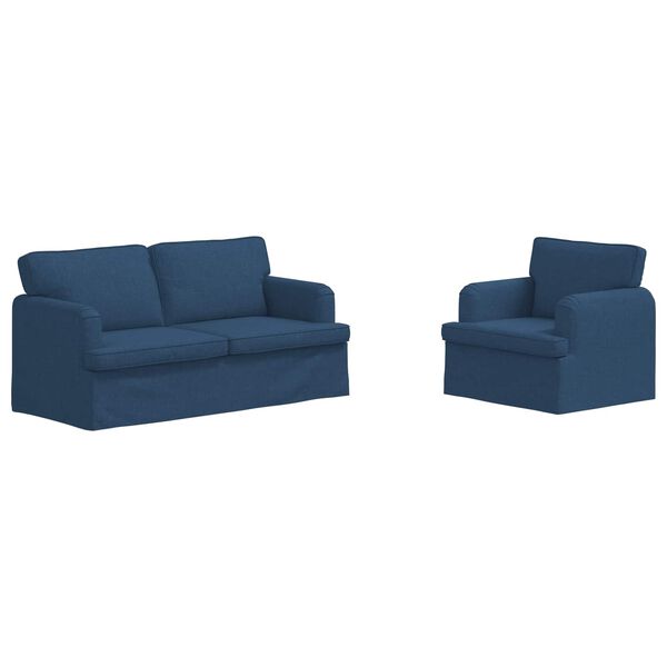 vidaXL S&oacute;fasett 2 pcs Bl&aacute;r 162 x 80 x 85 cm d&uacute;kur