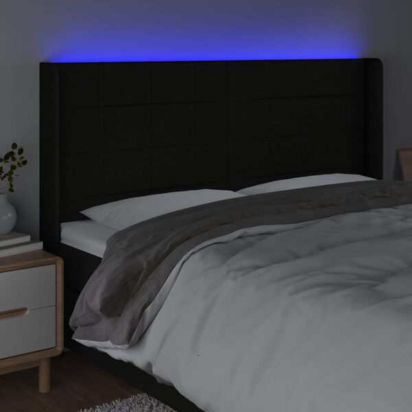 vidaXL LED H&ouml;f&eth;agafl 163x16x118/128 cm Svart Efni