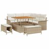 vidaXL Gar&eth;s&oacute;fa sett me&eth; p&uacute;&eth;i 8 pcs Drapplita&eth;ur p&oacute;l&yacute;rattan