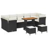 vidaXL Gar&eth;s&oacute;fa sett 10 pcs Svartur p&oacute;l&yacute;rattan