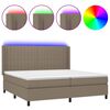 vidaXL H&oacute;lfa&eth; Springr&uacute;m me&eth; D&yacute;nu og LED M&oacute;gr&aacute;r 200x200cm Tauefni