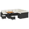 vidaXL Gar&eth;s&oacute;fa sett 12 pcs Svartur p&oacute;l&yacute;rattan