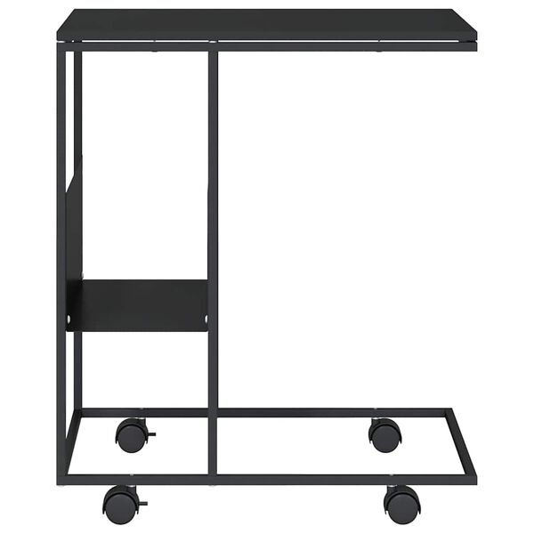 vidaXL Hli&eth;arbor&eth; me&eth; Hj&oacute;lum Svartur 55x36x63,5 cm Samsettur Vi&eth;ur