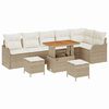 vidaXL Gar&eth;s&oacute;fa sett me&eth; p&uacute;&eth;i 9 pcs Drapplita&eth;ur p&oacute;l&yacute;rattan