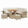 vidaXL Gar&eth;s&oacute;fa sett me&eth; p&uacute;&eth;i 9 pcs Beige og krem p&oacute;l&yacute;rattan