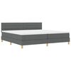 vidaXL LED Box Spring R&uacute;m me&eth; LED r&aelig;mum D&ouml;kk gr&aacute; 200 x 200 cm d&uacute;kur