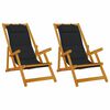 vidaXL Strandst&oacute;ll me&eth; p&uacute;&eth;i 2 pcs Br&uacute;nn Hrein akas&iacute;utr&eacute;