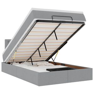 vidaXL Ottoman r&uacute;m me&eth; d&yacute;nu Lj&oacute;sgr&aacute;tt 120x200 cm Efni