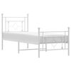 vidaXL R&uacute;mgrind &uacute;r M&aacute;lmi me&eth; H&ouml;fu&eth;gafli & F&oacute;tagafli Hv&iacute;t 80x200 cm