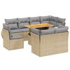 vidaXL 9 Hluta Gar&eth;s&oacute;fasett me&eth; Sessum Drapplita&eth; P&oacute;l&yacute;rattan