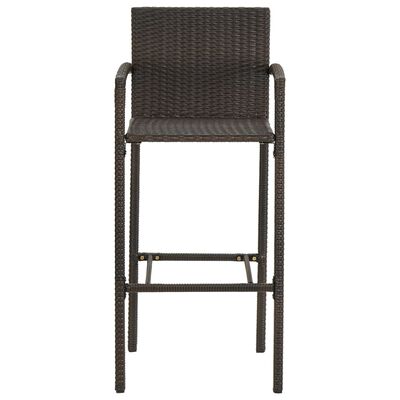 vidaXL 5 stykki garðbarasett Poly Rattan Brown