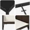 vidaXL Gar&eth;ur bor&eth;sett me&eth; p&uacute;&eth;i 5 pcs Br&uacute;nn p&oacute;l&yacute;rattan