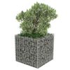 vidaXL Gabion Grj&oacute;tkassi Upph&aelig;kka&eth; Bl&oacute;maker S&iacute;nkh&uacute;&eth;a&eth; st&aacute;l 50x50x50 cm