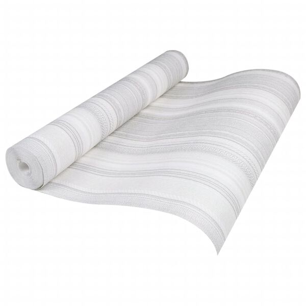 vidaXL Þrívíddarveggfóður Rendur Grátt 10x0,53 m Óofið