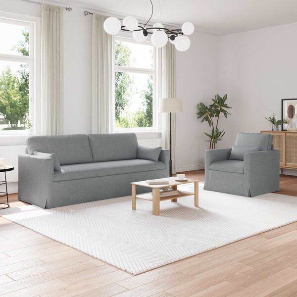 vidaXL S&oacute;fasett 2 pcs Lj&oacute;sgr&aacute;r 198 x 78 x 80 cm d&uacute;kur