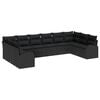 vidaXL Gar&eth;s&oacute;fa sett me&eth; p&uacute;&eth;i me&eth; geymslu 10 pcs Svartur p&oacute;l&yacute;rattan