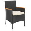 vidaXL 7 Hluta Gar&eth;bor&eth;stofusett me&eth; Sessum Svart P&oacute;l&yacute;rattan