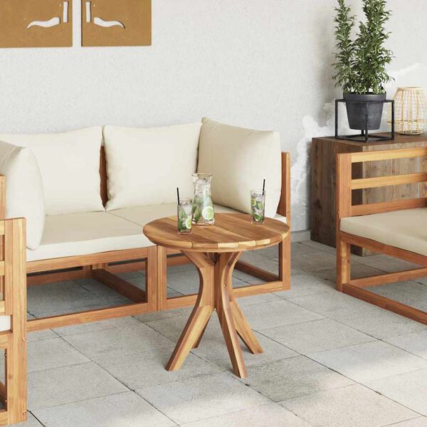 vidaXL Hliðarborð Brúnn 55 x 55 x 51 cm Solid teak viður