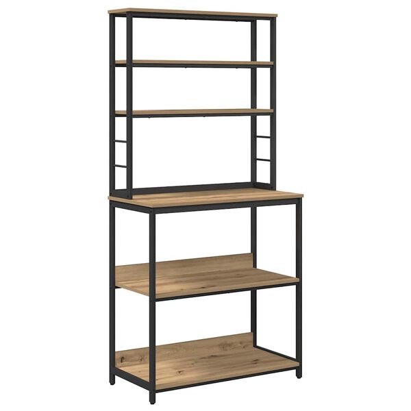 vidaXL Eldh&uacute;s hillu Artisan Eik 80 x 40 x 168 cm Samsettur vi&eth;ur