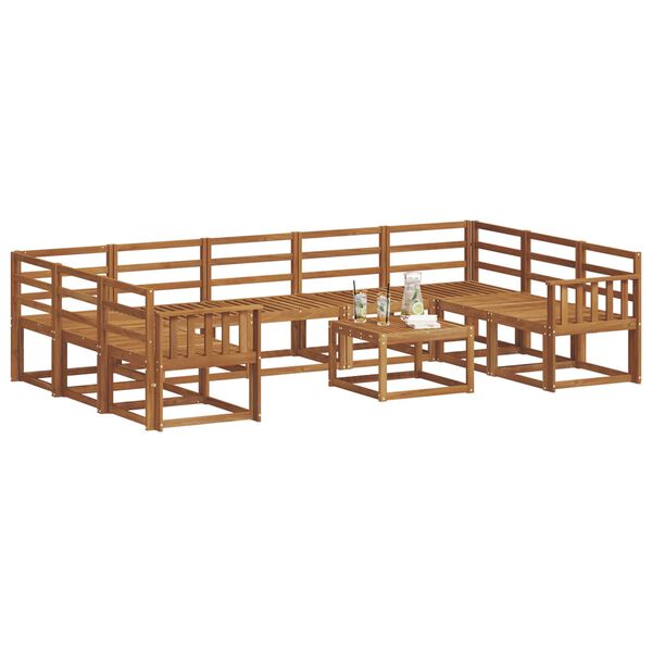 vidaXL &Uacute;ti s&oacute;fasett 10 pcs N&aacute;tt&uacute;rulegur Hrein akas&iacute;utr&eacute;