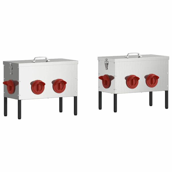 vidaXL K&uacute;rfiskast 2 pcs Silfur 41,5 x 20,5 x 33 cm Galvaniserad st&aacute;l