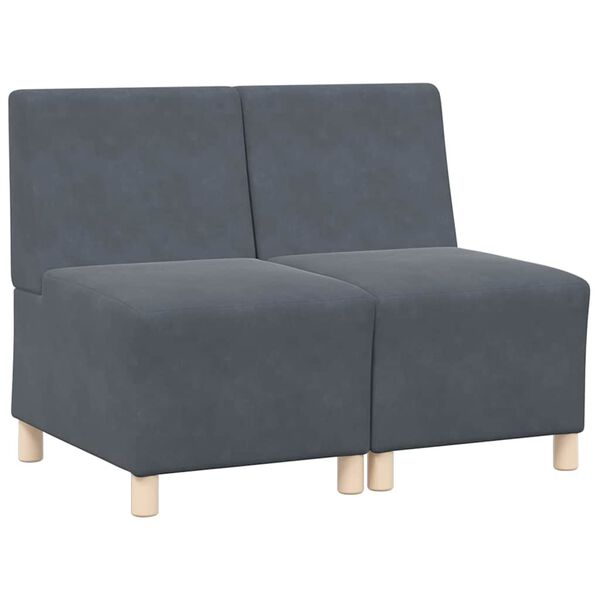 vidaXL Sofaeiningar &aacute;n handfanga 2 pcs D&ouml;kk gr&aacute; 55 x 74 x 82 cm Flauel