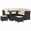 vidaXL Gar&eth;s&oacute;fa sett 8 pcs Svartur p&oacute;l&yacute;rattan