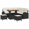 vidaXL Gar&eth;s&oacute;fa sett me&eth; p&uacute;&eth;i 8 pcs Svartur p&oacute;l&yacute;rattan