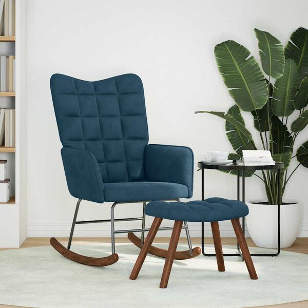 vidaXL ruggust&oacute;ll me&eth; kolli Bl&aacute;r flaueli