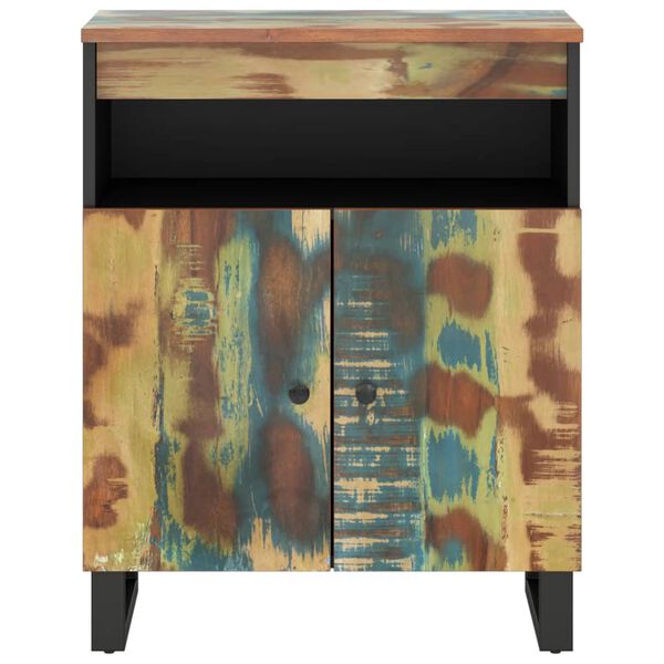 vidaXL Skenkur með 2 Hurðum 60x33x75 cm Gegnheill Endurnýttur Viður