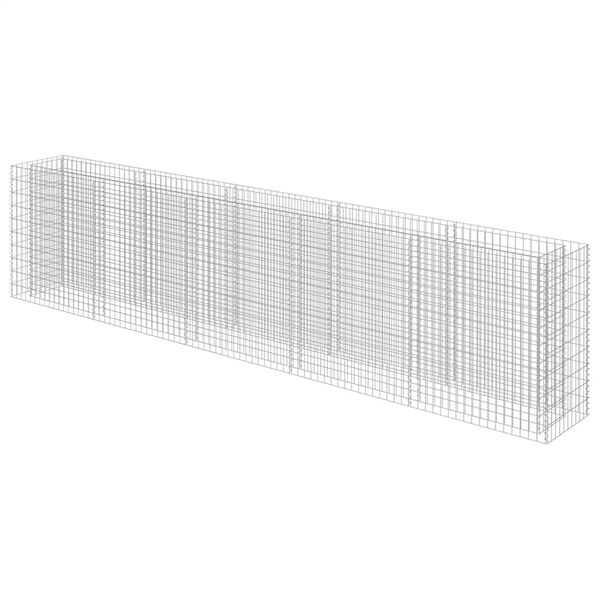 vidaXL Gabion Grj&oacute;tkassi Upph&aelig;kka&eth; Bl&oacute;maker S&iacute;nkh&uacute;&eth;a&eth; st&aacute;l450x50x100cm