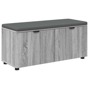 vidaXL Hallarbekk me&eth; p&uacute;&eth;i me&eth; geymslu Gr&aacute;r Sonoma 100 x 38 x 46 cm