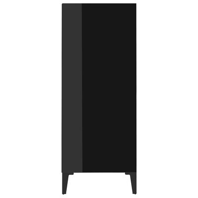 806137 vidaXL Sideboard High Gloss Black 57x35x90 cm Chipboard