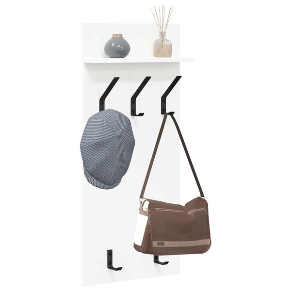 vidaXL Vegghengt fatahengi Hv&iacute;tt 40 x 10 x 90 cm Samsettur vi&eth;ur