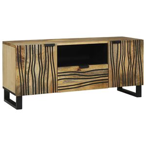 vidaXL TV einingar me&eth; sk&uacute;ffu Br&uacute;nn 105 x 33 x 46 cm Samsettur vi&eth;ur