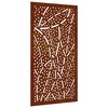 vidaXL Veggskreyting &iacute; Gar&eth;inn 105x55 cm Corten St&aacute;l Laufah&ouml;nnun
