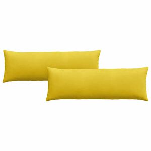 vidaXL S&oacute;fap&uacute;&eth;ar 2 pcs Gulur 120 x 40 cm Korduroy efni