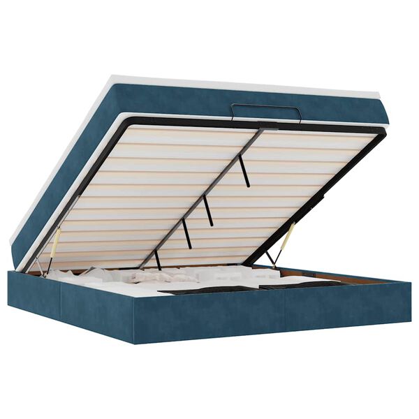 vidaXL Ottoman r&uacute;m me&eth; d&yacute;nu D&ouml;kkbl&aacute;r 180x200cm Flauel