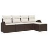 vidaXL Gar&eth;s&oacute;fa sett 5 pcs Br&uacute;nn p&oacute;l&yacute;rattan