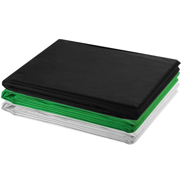 vidaXL Photo Studio Kit me&eth; 3 b&oacute;mullarbakgrunnsramma 3x3 m