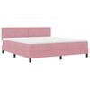 vidaXL LED Box Spring R&uacute;m me&eth; d&yacute;nu me&eth; led Bleikur 180 x 200 cm Flauel