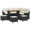 vidaXL Gar&eth;s&oacute;fa sett me&eth; p&uacute;&eth;i 9 pcs Svartur p&oacute;l&yacute;rattan
