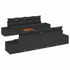 vidaXL Gar&eth;s&oacute;fa sett me&eth; geymslu 9 pcs Svartur p&oacute;l&yacute;rattan