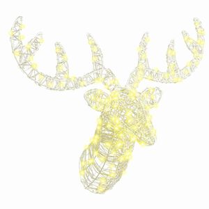 vidaXL Hjartardýrs höfuð með 140 LED Hlýr hvítur 60 cm Akrýl