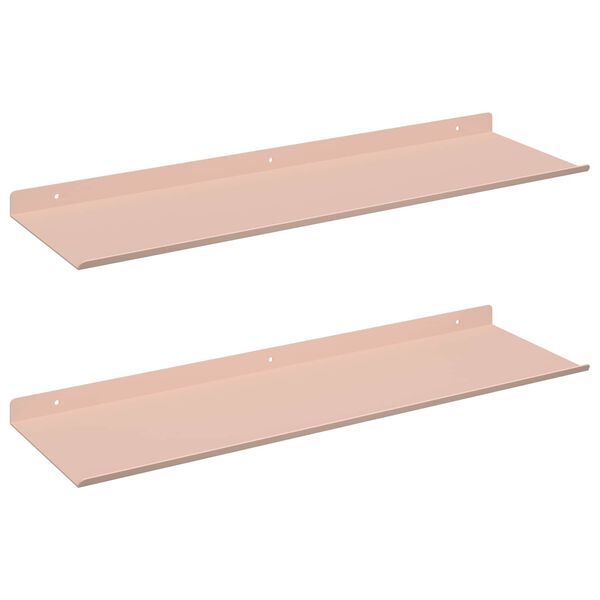 vidaXL Flj&oacute;tandi skrifbor&eth; 2 pcs Bleikur 60 x 18 x 2,5 cm St&aacute;l