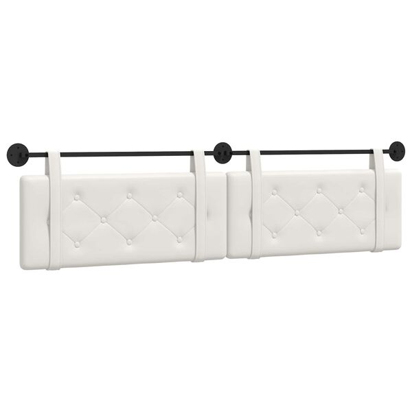 vidaXL Hengisk&aacute;li Vegghengt Hv&iacute;t 210 x 55 x 5 cm Gervile&eth;ur