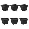 vidaXL Fermetra bl&oacute;mapottr 6 pcs Svartur 33 x 33 x 26 cm Plast